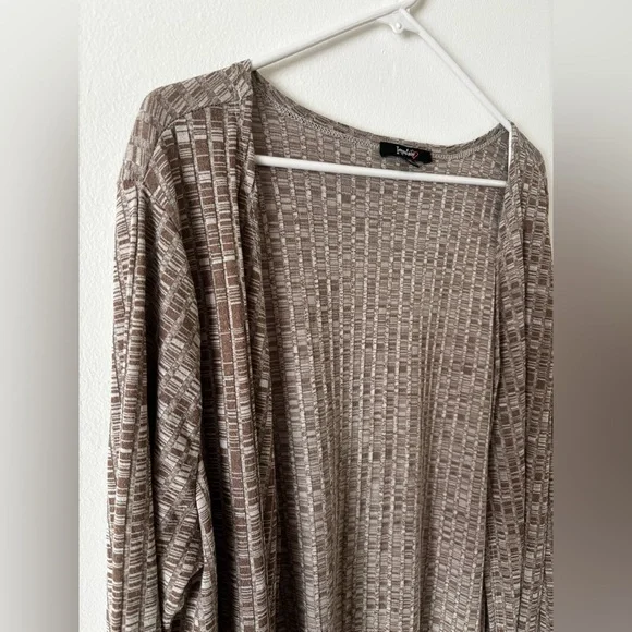 Tan Long Sleeve Open Front Long Cardigan - Picture 4 of 6